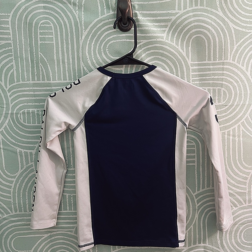 Polo Ralph Lauren Boys Rash Guard Long Sleeve Navy White Size 6 - Picture 6 of 6